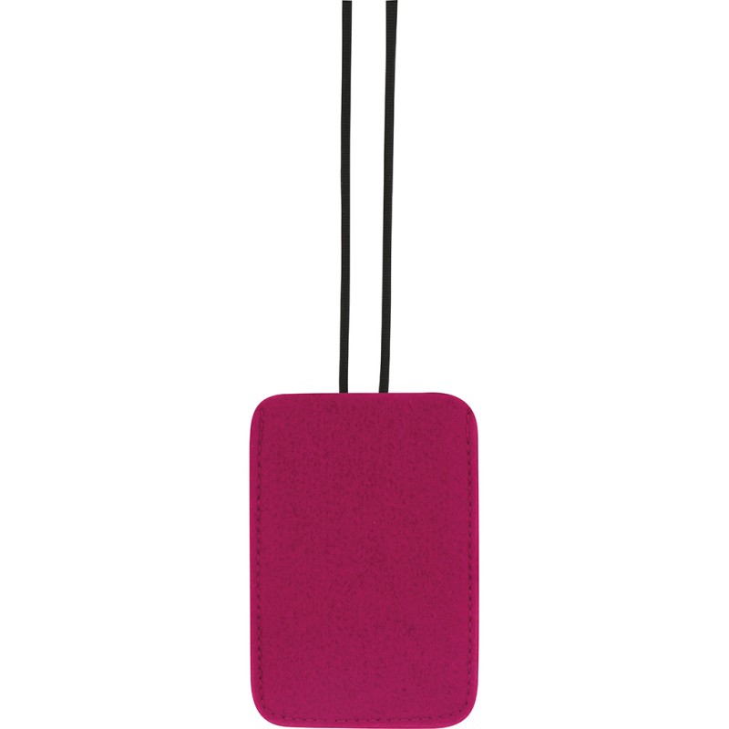 Astuccio appendibile da collo in feltro fucsia personalizzato E14182FU