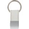 Portachiavi in metallo e pu bianco personalizzato E14210B