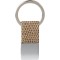 Portachiavi in metallo e pu beige personalizzato E14210BE