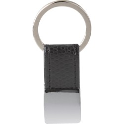 Portachiavi in metallo e pu nero personalizzato E14210N Portachiavi in metallo e pu nero personalizzato E14210N