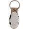 Portachiavi in metallo e pu beige personalizzato E14211BE
