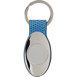 Portachiavi in metallo e pu blu royal personalizzato E14211BL