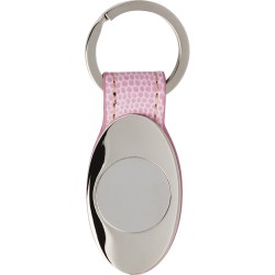 Portachiavi in metallo e pu rosa personalizzato E14211RS Portachiavi in metallo e pu rosa personalizzato E14211RS