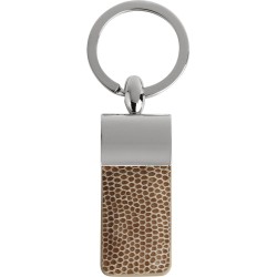 Portachiavi in metallo e pu beige personalizzato E14212BE