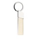 Portachiavi in metallo e pu bianco personalizzato E14244B