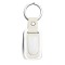 Portachiavi in metallo e pu bianco personalizzato E14245B