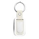 Portachiavi in metallo e pu bianco personalizzato E14245B