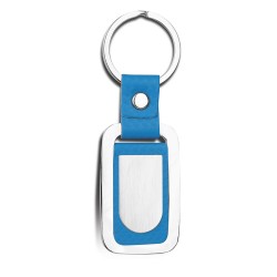 Portachiavi in metallo e pu blu royal personalizzato E14245BL Portachiavi in metallo e pu blu royal personalizzato E14245BL