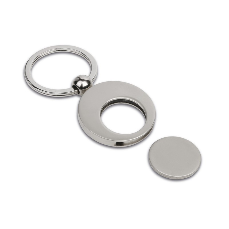 Portachiavi con portagettone in metallo personalizzato E14246 Portachiavi con portagettone in metallo personalizzato E14246