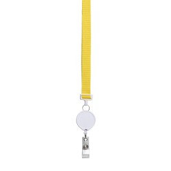 Porta badge in poliestere giallo personalizzato E14259G