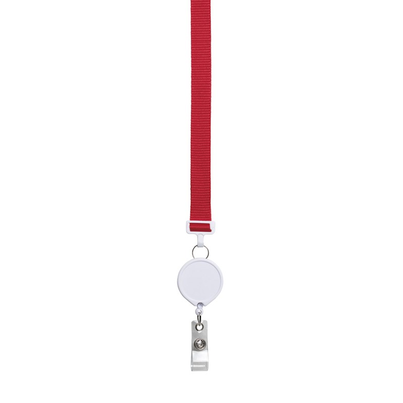 Porta badge in poliestere rosso personalizzato E14259R