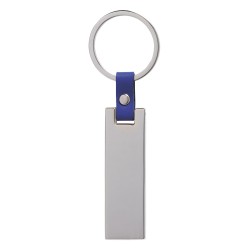 Portachiavi in metallo e pu blu royal personalizzato E14260BL