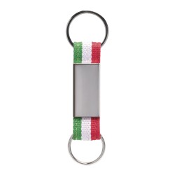 Portachiavi in metallo e poliestere personalizzato E14262