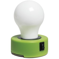 Lampada ad un led in plastica e metallo verde acido personalizzata E14269VA Lampada ad un led in plastica e metallo verde acido personalizzata E14269VA