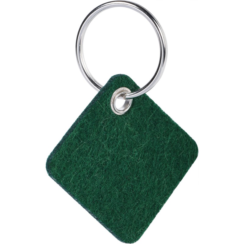 Portachiavi in feltro rpet verde inglese personalizzato E14277VI