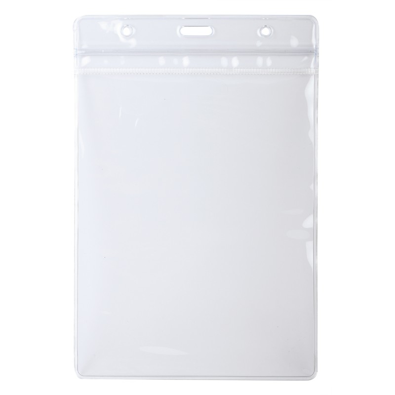 Bustina verticale porta badge in plastica personalizzato E14294