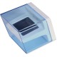 Sveglia multifunzione lcd in plastica trasparente/blu royal personalizzato E14304TR/BL
