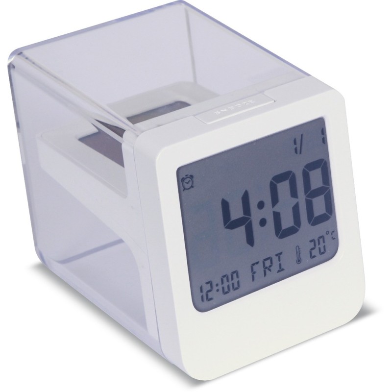 Sveglia multifunzione lcd in plastica trasparente personalizzato E14304TR