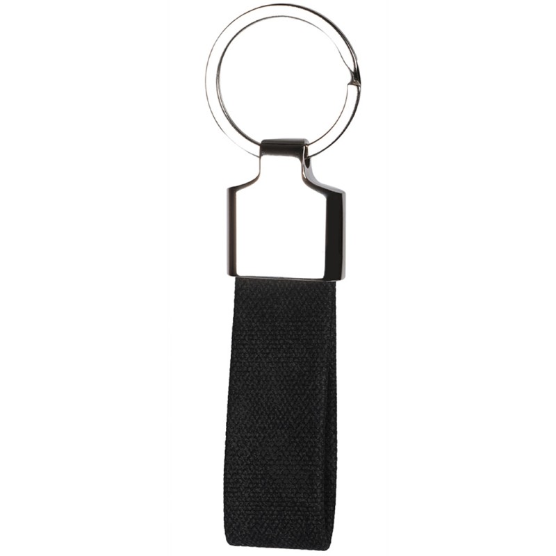 Portachiavi in rpet e metallo nero personalizzato E14329N