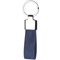 Portachiavi in rpet e metallo blu navy personalizzato E14329NY