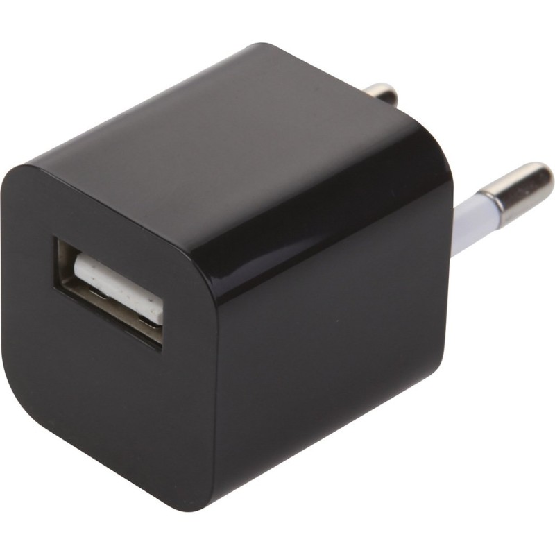 Alimentatore usb in plastica e metallo nero personalizzato E14516N