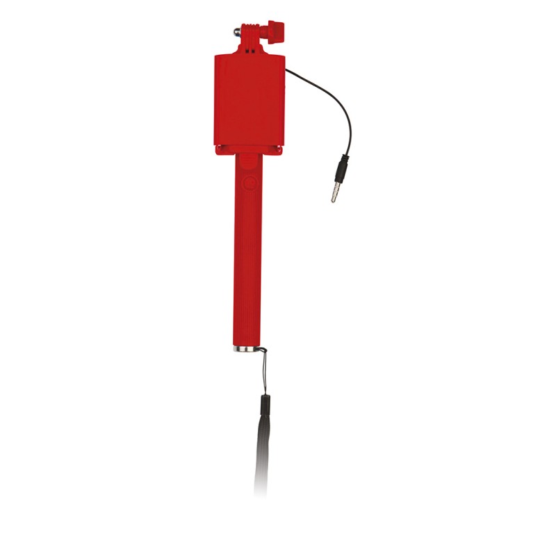 Asta telescopica per selfie in plastica e metallo rosso personalizzato E14543R