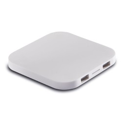 Caricatore wireless in plastica bianco personalizzato E14559B Caricatore wireless in plastica bianco personalizzato E14559B