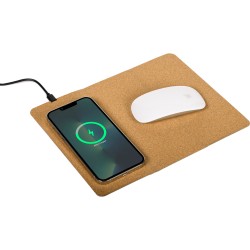 Tappetino mouse in sughero con caricatore wireless personalizzato E14589 Tappetino mouse in sughero con caricatore wireless personalizzato E14589