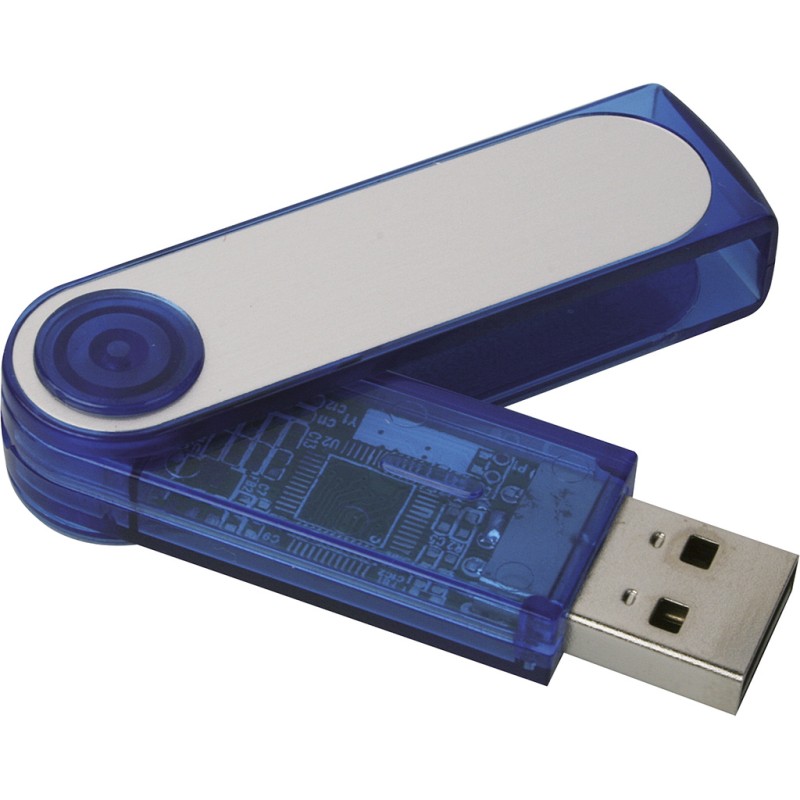 Memoria usb trasparente/blu royal personalizzato E146142GBTR/BL