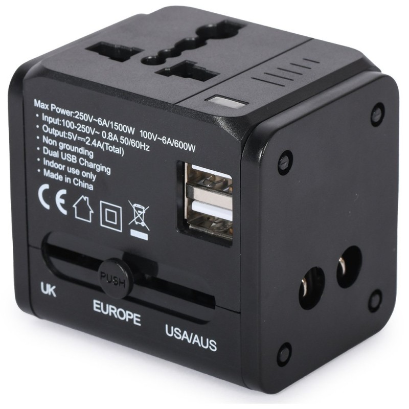 Adattatore universale di corrente in plastica personalizzato E14706
