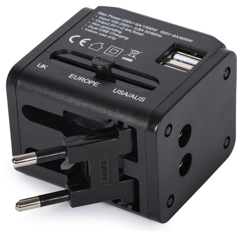 Adattatore universale di corrente in plastica personalizzato E14706