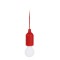 Lampada ad un led in plastica e poliestere rossa personalizzata E14247R