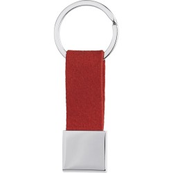 Portachiavi in metallo e finta pelle rosso personalizzato E14207R