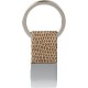 Portachiavi in metallo e pu beige personalizzato E14210BE