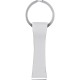 Portachiavi in metallo e pu bianco personalizzato E14132B