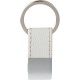 Portachiavi in metallo e pu bianco personalizzato E14210B