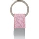 Portachiavi in metallo e pu rosa personalizzato E14210RS