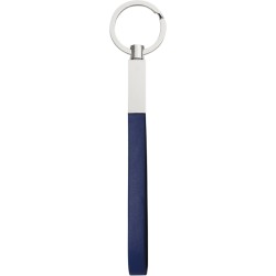 Portachiavi in metallo e pvc blu royal personalizzato E14138BL