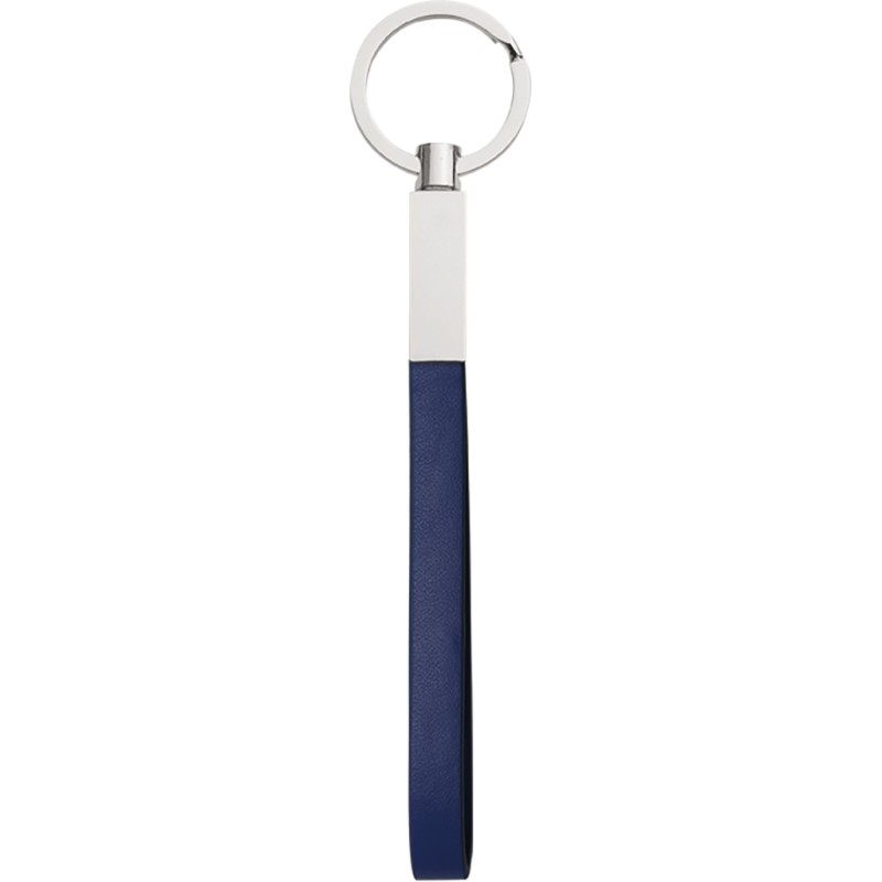 Portachiavi in metallo e pvc blu royal personalizzato E14138BL