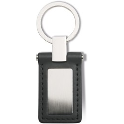 Portachiavi in metallo e pvc nero personalizzato E14139N