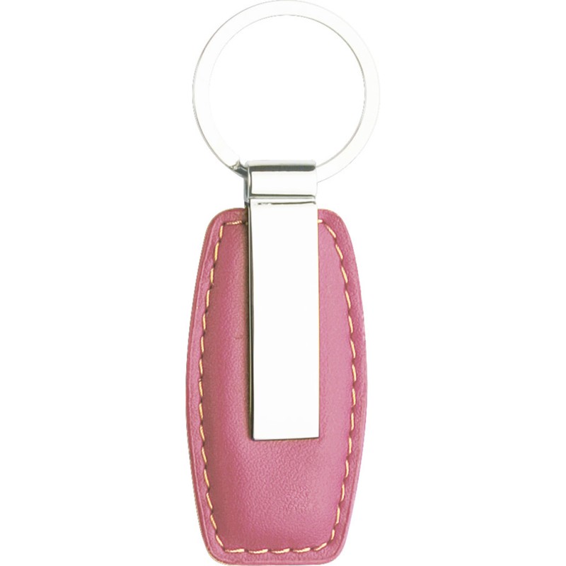 Portachiavi in metallo e pvc rosa personalizzato E14130RS