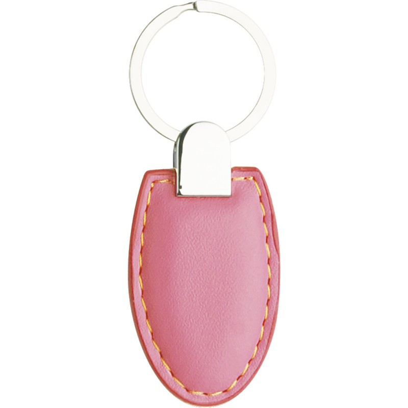 Portachiavi in metallo e pvc rosa personalizzato E14131RS