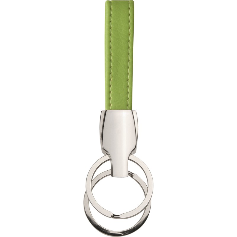Portachiavi in metallo e pvc verde acido personalizzato E14137VA