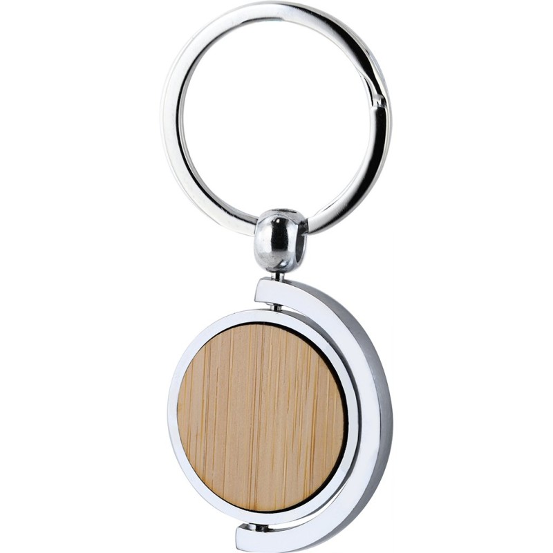 Portachiavi roteante in bamboo personalizzato E14288