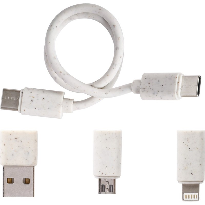 Set per ricarica e trasferimento dati in bambù personalizzato E14707