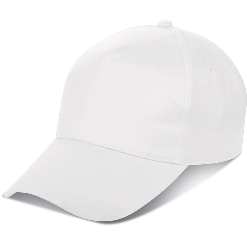 Cappellino 5 pannelli bianco personalizzato K18140B