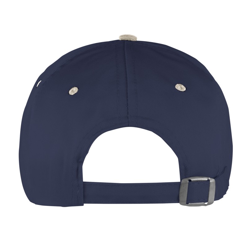 Cappellino 5 pannelli blu navy/natural personalizzato K18041NY/NT