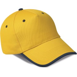 Cappellino 5 pannelli giallo/blu navy personalizzato K18041G/NY