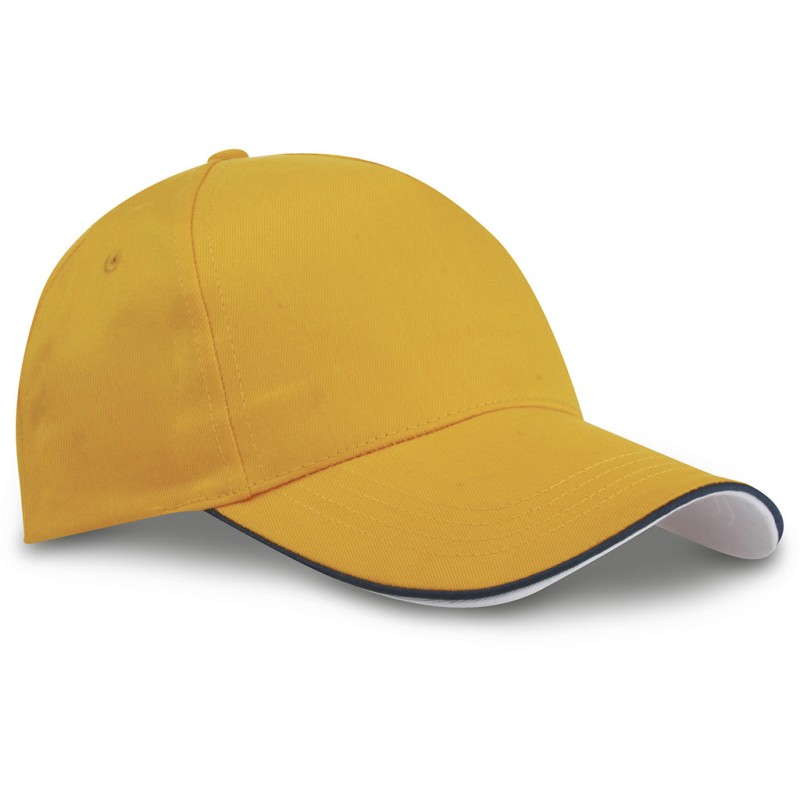 Cappellino 5 pannelli giallo personalizzato K18144G