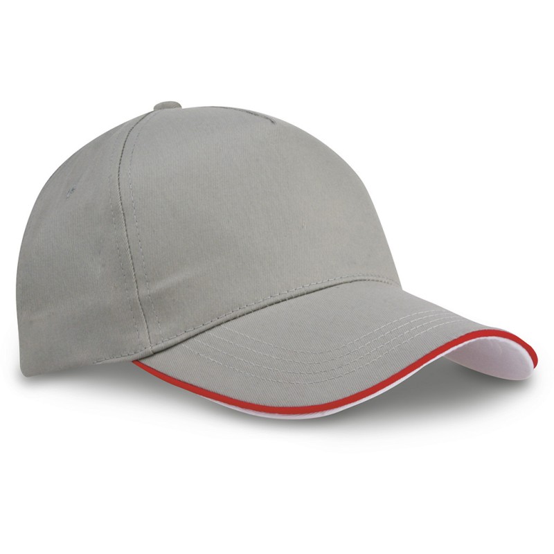 Cappellino 5 pannelli grigio personalizzato K18144GR